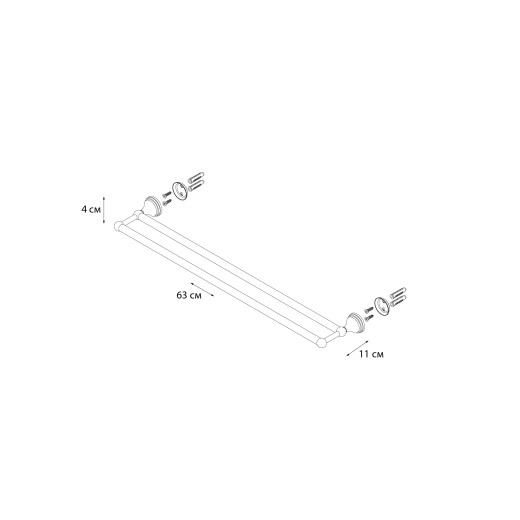 Grampus GR-7802 Полотенцедержатель трубчатый двойной LAGUNA