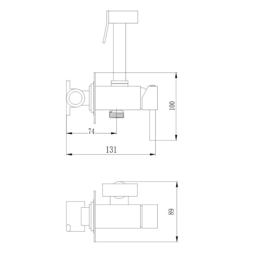 Гигиенический душ HAIBA HB5512, латунь, хром