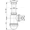 Сифон для мойки с накидной гайкой 6/4", арт. A443-DN50/40