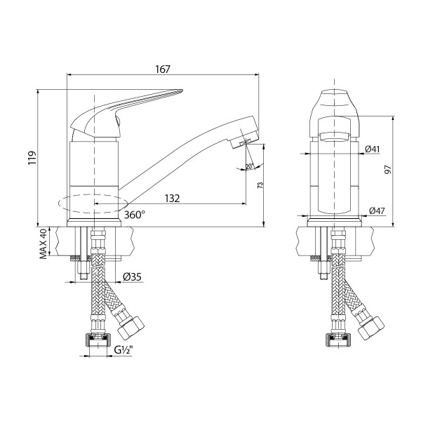 Смеситель Lemark Plus Advance LM1207C для умывальника