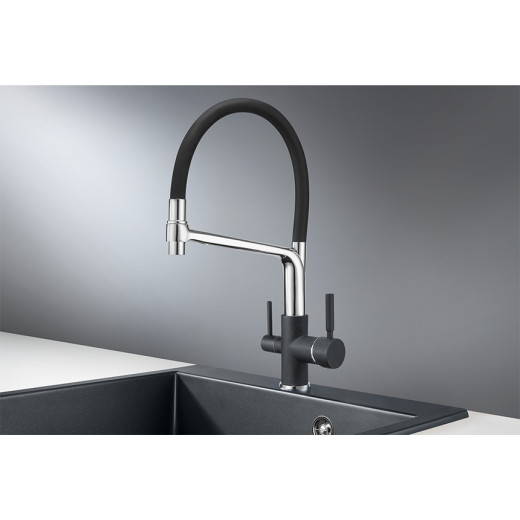 Смеситель Granula GR-0083 шварц для кухни