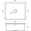 Мойка GF METAL нерж.сталь AISI 304 1 чаша 530*440*215 мм арт.GF-5344 нерж