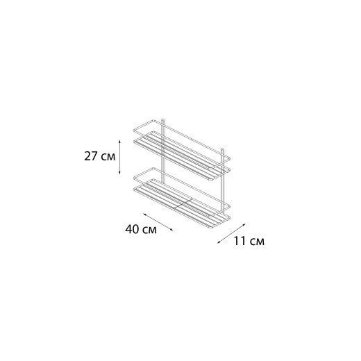 Fixsen Полка прямая двухэтажная белая FX-730W-2