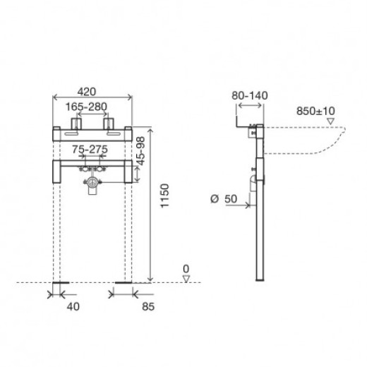 Инсталляция OLI Eco (420*1150*105) для раковины