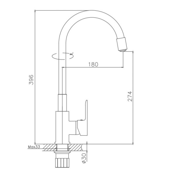 Смеситель для кухни HAIBA HB70112-6, силиконовый излив, латунь, красный/хром