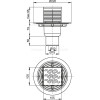 Сливной трап 105×105/50/75, подводка–прямая,решетка латунь-хром,гидрозатвор–мокрый,арт.APV202