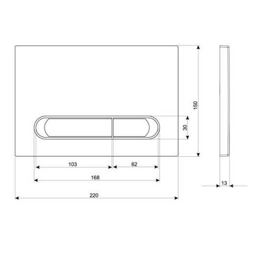 Кнопка Cersanit ESTETICA для LINK PRO/VECTOR/LINK/HI-TEC пластик белый