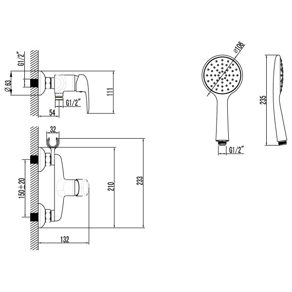 Смеситель Lemark Pramen LM3303C для душа