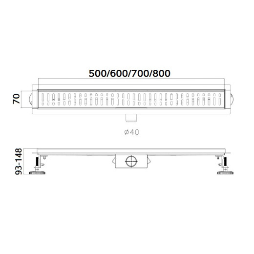 Трап HAIBA HB93500-7, черный 500 мм