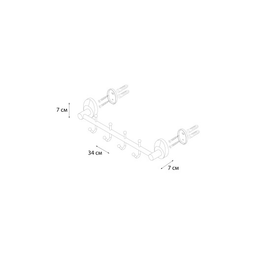 Fixsen EUROPA FX-21805-4 Планка 4 крючка