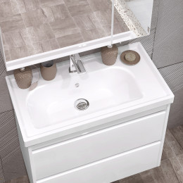 Тумба OPADIRIS Фреш 70, белый/белое стекло (под раковину CeraStyle FRAME 70)