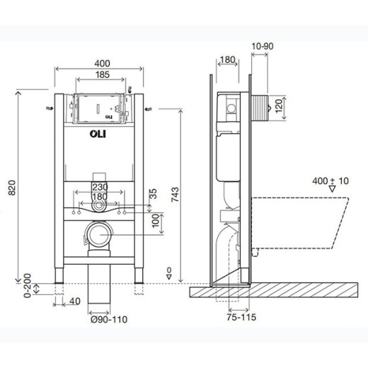 Инсталляция Expert PLUS FREE STANDING, пневматическая, OLI, арт 048375