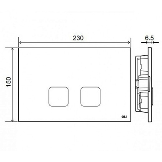Панель механическая двойная OLI Plain, пластик, soft-touch черный