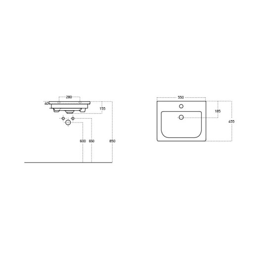 Умывальник мебельный Dreja Soft 55