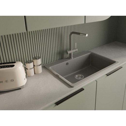 Смеситель RIVELATO Lugano для кухни Г-обр. с краном питьевой воды D-35мм grigio metallizzato/cromo