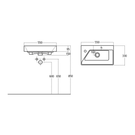 Умывальник мебельный Dreja Slim Synergy 55