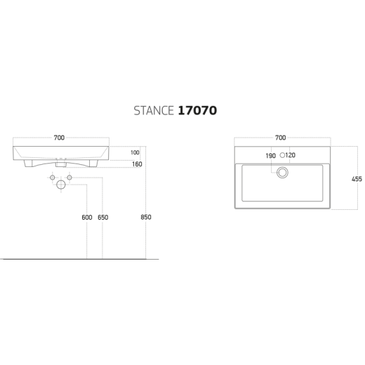Умывальник мебельный Dreja Stance 70