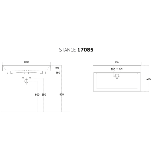 Умывальник мебельный Dreja Stance 85