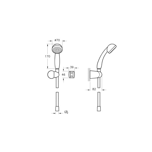 Душевая система Vitra Aquaheat 458657, встраиваемая, термостат, хром