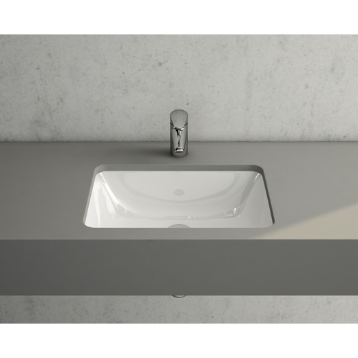 Раковина Vitra S20 5474B003-0618, встраиваемая снизу, прямоугольная 50 cм, c переливом, цвет белый