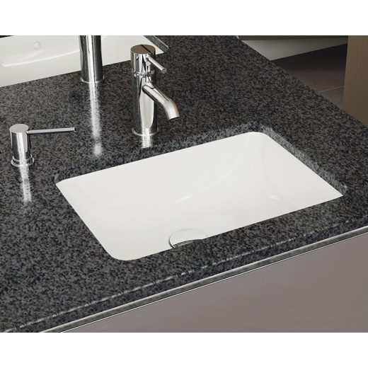 Раковина Vitra S20 5474B003-0618, встраиваемая снизу, прямоугольная 50 cм, c переливом, цвет белый