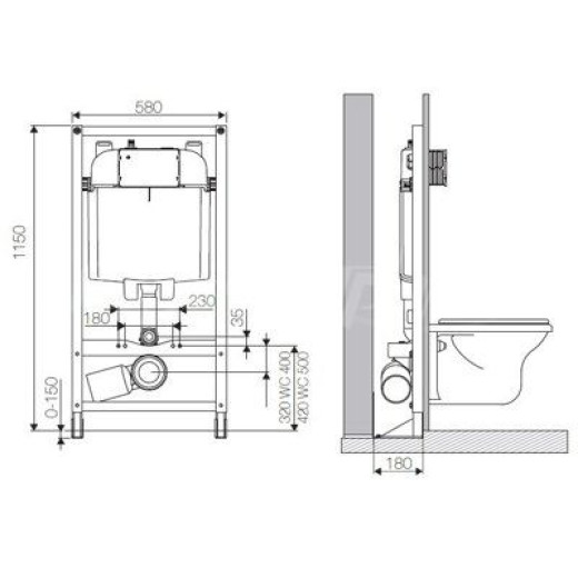 Инсталляция OLI 74 (580*1150*120) механическая + панель слива Slim, хром глянец