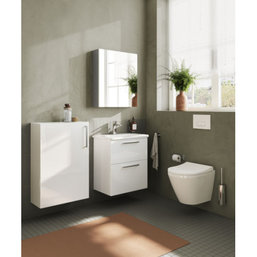 Тумба с раковиной Vitra Root 80 с 2 ящиками, белый глянцевый