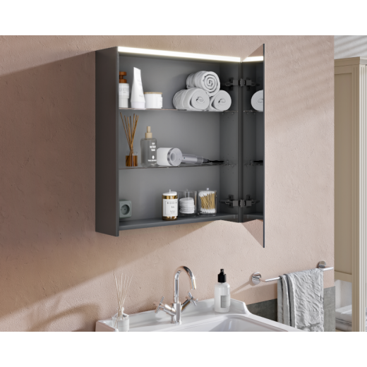 Зеркальный шкаф Vitra Mirrors 60 с LED подсветкой, универсальный, правосторонний