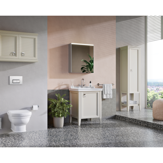 Зеркальный шкаф Vitra Mirrors 60 с LED подсветкой, универсальный, правосторонний