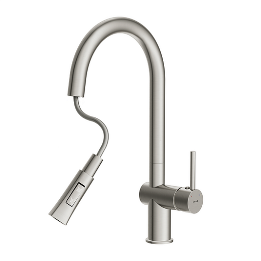 Смеситель Cersanit для кухни MELAR однорычажный с выдвижным изливом, никель