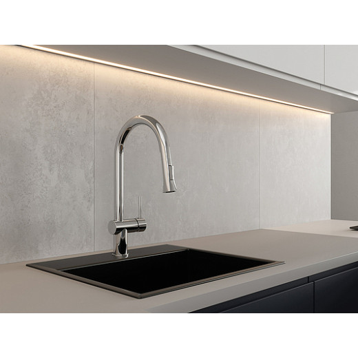 Смеситель Cersanit для кухни MELAR однорычажный с выдвижным изливом, хром