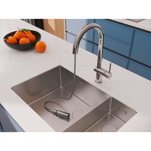 Смеситель Cersanit для кухни MELAR однорычажный с выдвижным изливом, хром