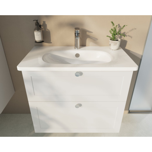 Тумба с раковиной Vitra Root Classic 60 с 2 ящиками, белый матовый