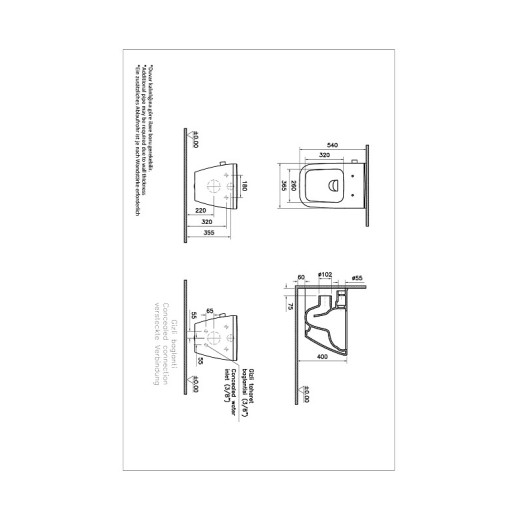 Унитаз Vitra Integra Square 7082B003-7209, подвесной, безободковый, с функц биде и встр. смесителем