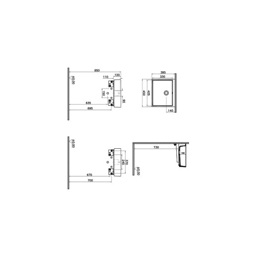 Раковина-чаша Vitra ArchiPlan 7403B003-0012, прямоугольная 45 см, цвет белый