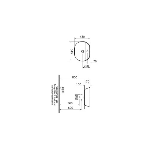 Раковина-чаша Vitra Geo 7428B003-0001, овал 55 cm