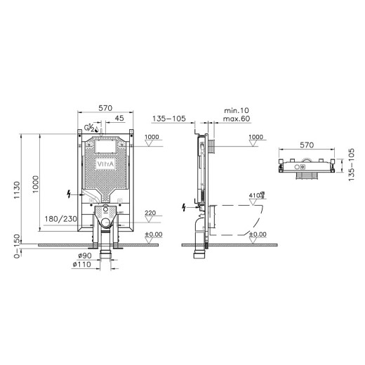 Система инсталляции для унитазов VitrA Vpro 765-5800-01