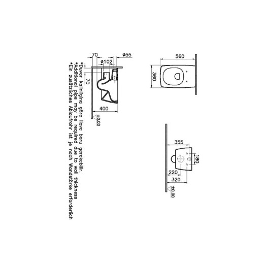 Унитаз Vitra Metropole Rim-Ex 7672B003-0075, подвесной безободковый