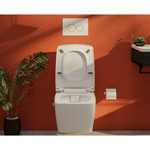 Унитаз Vitra Metropole Rim-Ex 7672B003-1684, подвесной, безободковый, с функц. биде и встр. смес-ем