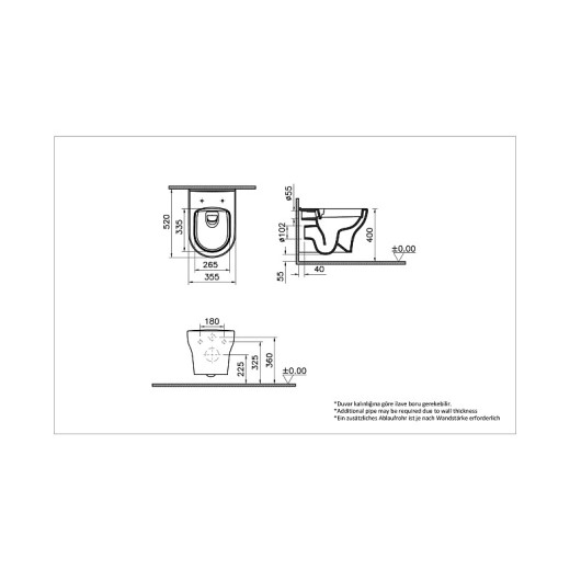 Унитаз Vitra Zentrum Round 7786B003-0075, подвесной, безободковый