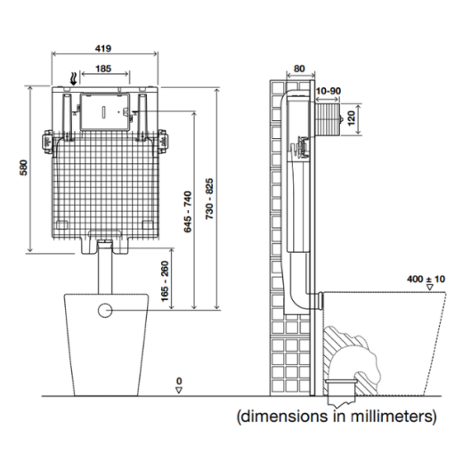 Бачок сливной OLI 80 механический с клапаном NANO (580*419*80) 600051\885070