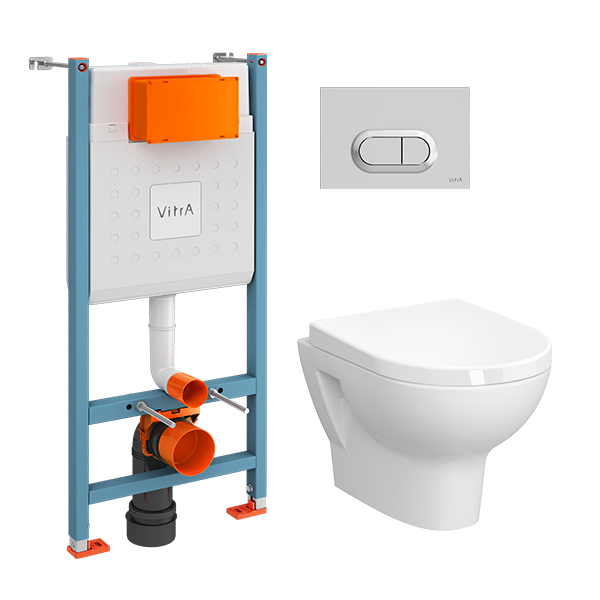 Унитаз VitrA Zentrum 9012B003-7206 L-box безободковый, с толстой дюропластовой крышкой микролифт