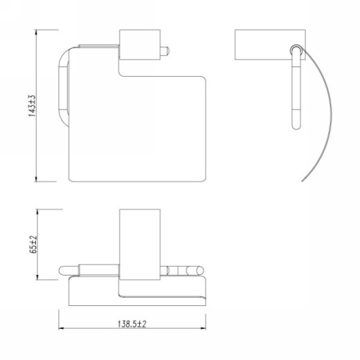 Бумагодержатель Lemark SMOOTH LINE с крышкой, графит