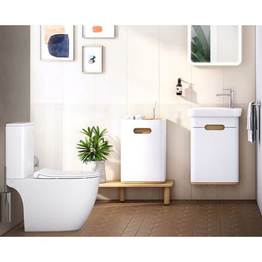 Унитаз-компакт Vitra Sento 9830B003-7204 Rim-ex open back, сиденье тонкое микролифт, механизм 3/6 л