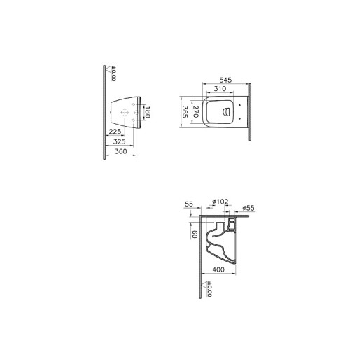 Унитаз VITRA Integra Square 9856B003-7206 подвесной, с тонким сиденьем с микролифтом