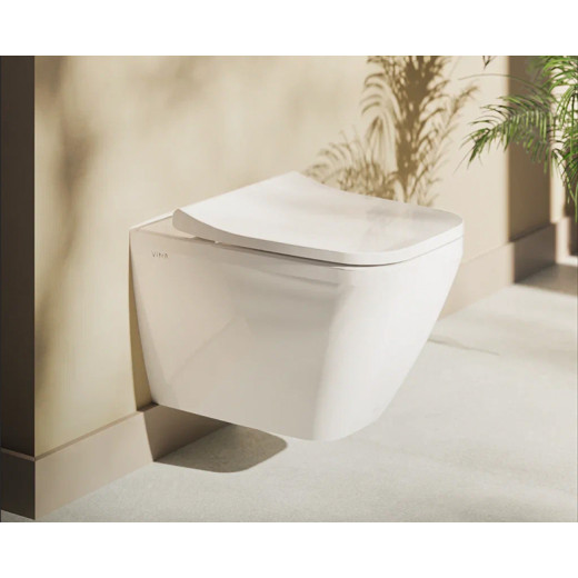 Унитаз VITRA Integra Square 9856B003-7207, подвес., безободк, сиденье дюропл, м/лифт, инстал, клавиш