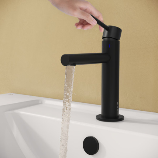 Смеситель Vitra Origin A4255636WTC для раковины, средний, черный матовый