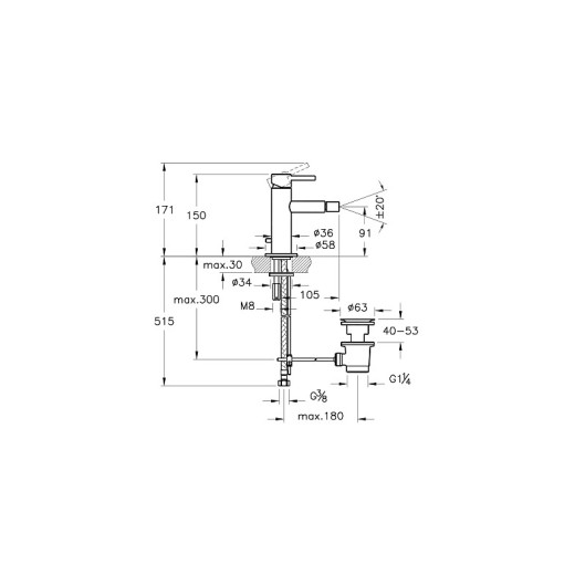 Смеситель для биде VITRA Origin A42559 хром