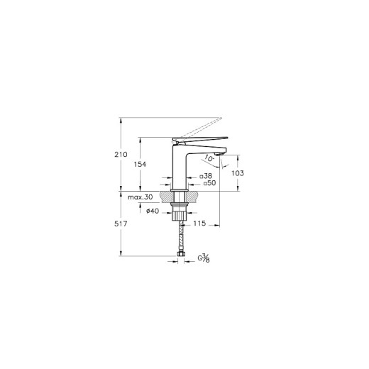 Смеситель для раковины VITRA Brava A42608EXP хром