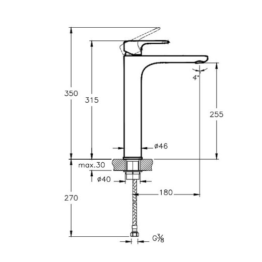 Смеситель для раковины VITRA Root Round A4270726EXP глянцевый медь